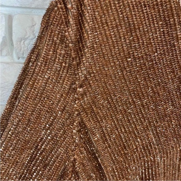 Retrofete Gabrielle Sequin Long Sleeve Robe Dress in Bronze Size XXS - Picture 11 of 16